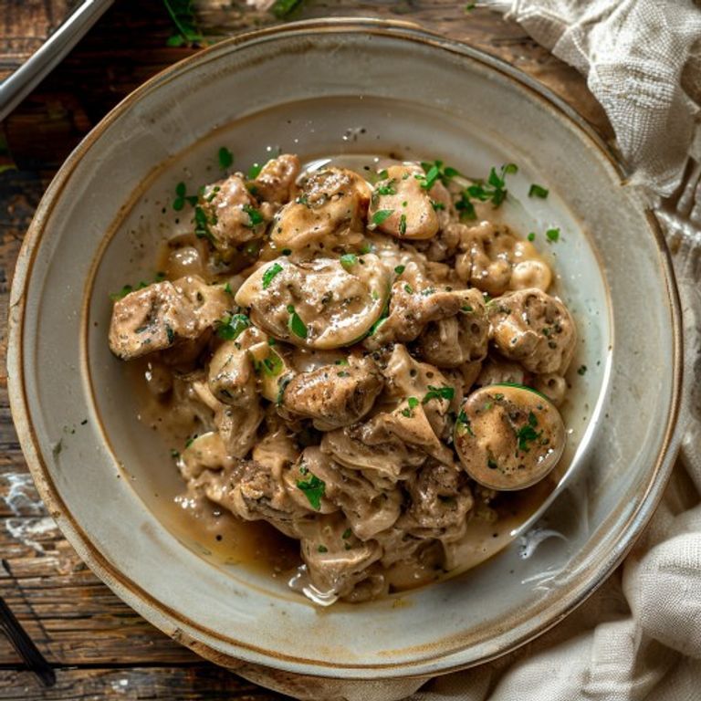 Mushroom Stroganoff made in a Thermomix