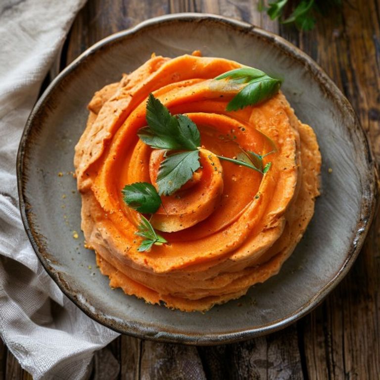 Roasted Carrot Hummus made in a Thermomix